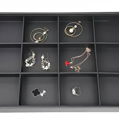 12 slots leather jewelry tray 2/set